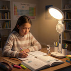LED Study Lamp with Clock – Rechargeable & Foldable