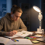 LED Study Lamp with Clock – Rechargeable & Foldable